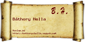 Báthory Hella névjegykártya